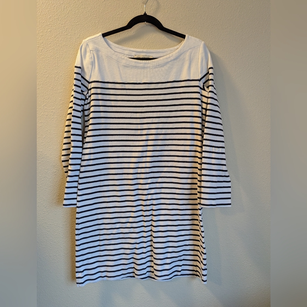 NWOT Jones New York White and Blue Striped Dress Size L